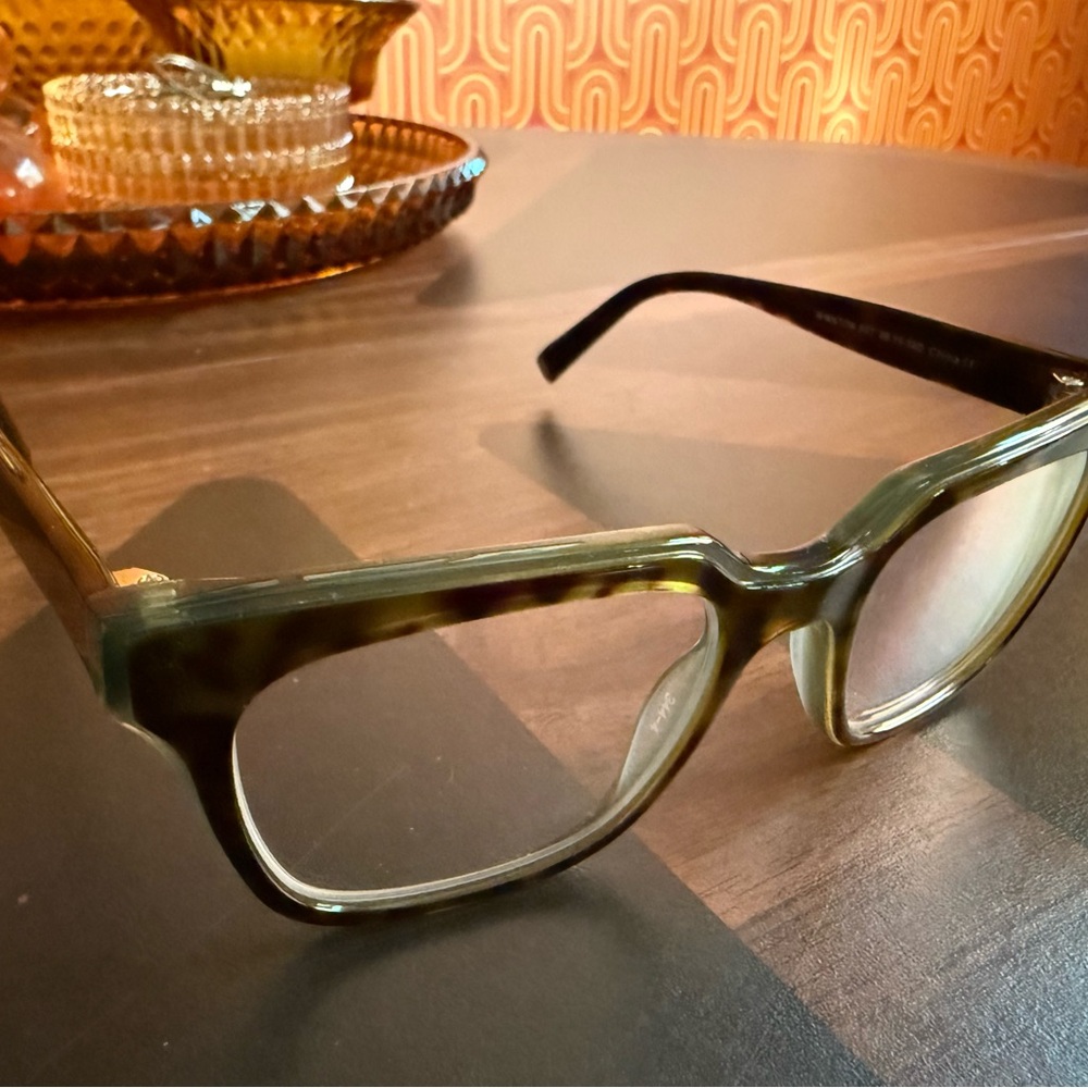 Warby Parker Winston Square Eyeglasses Frames 947 49-19-140 Tortoise w/ Green